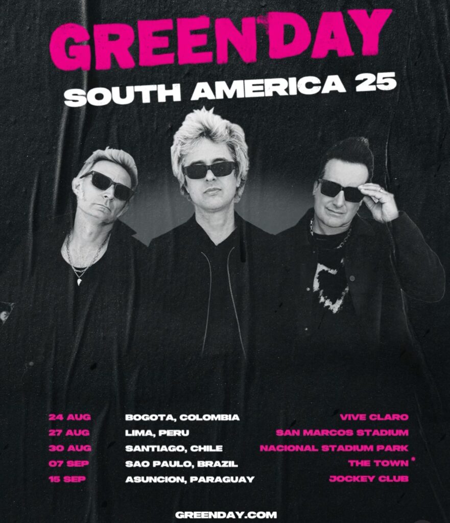 Green Day just announced a South American tour for August and September